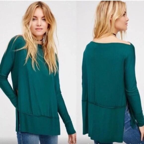 Free People Luna Off The Shoulder Tunic Long Sleeve Top - Picture 1 of 12